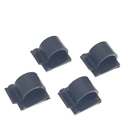 Adhesive cable clips 16mm black