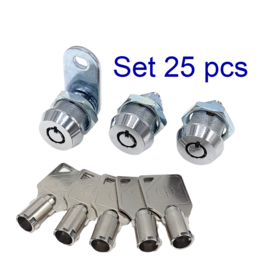 CD Tubular Slot 15.9mm 5/8" gelijksluitend 25 sloten / 5 sleutels